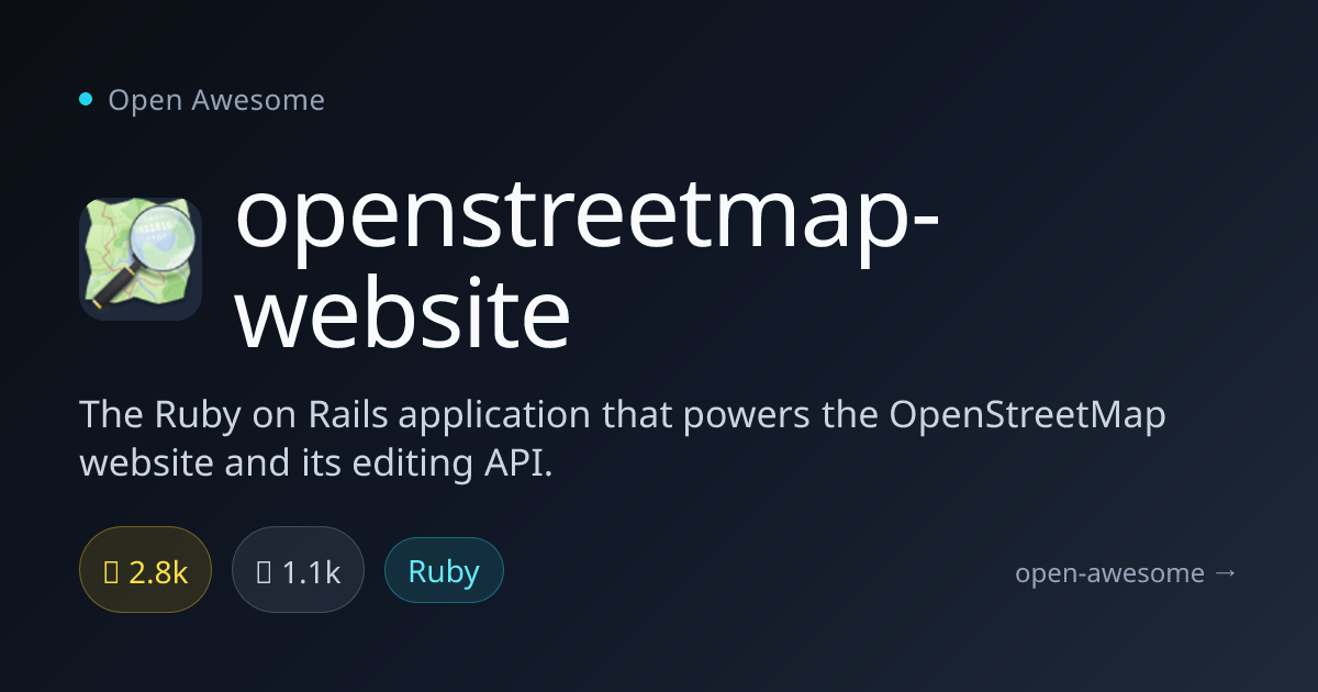 openstreetmap-website — OpenStreetMap Rails App | Open Awesome