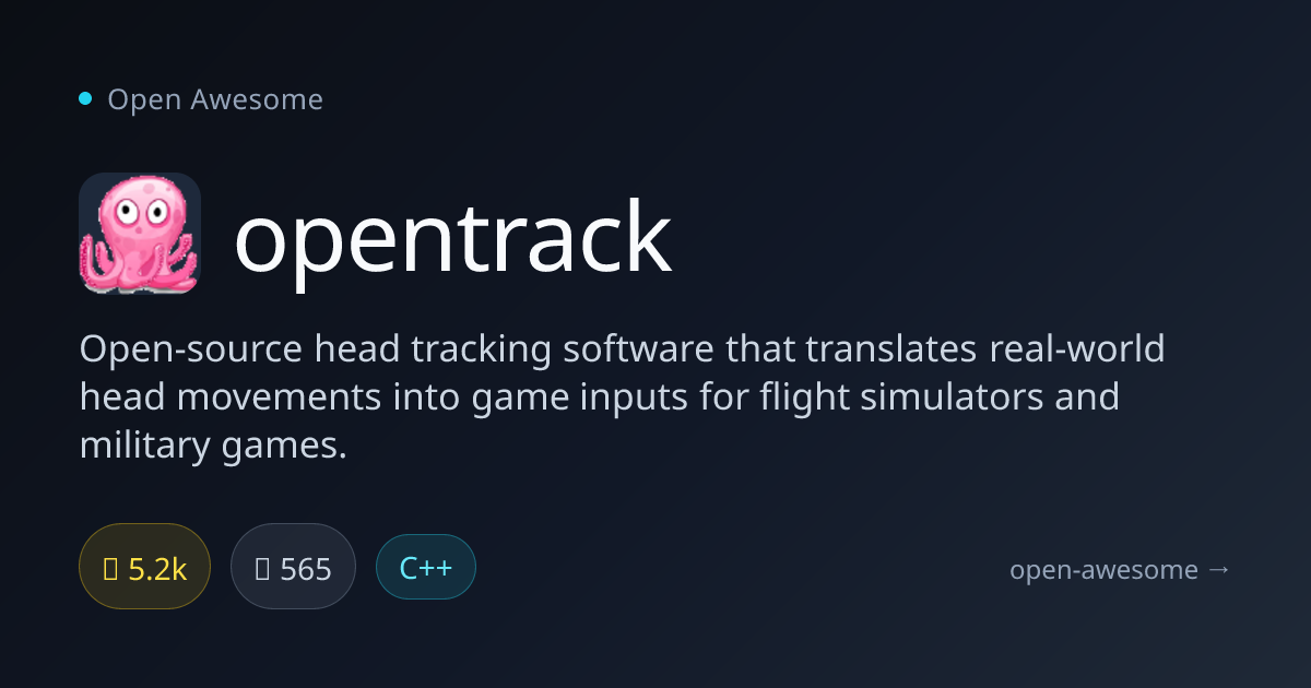 opentrack — Head Tracking for Flight Simulators | Open Awesome