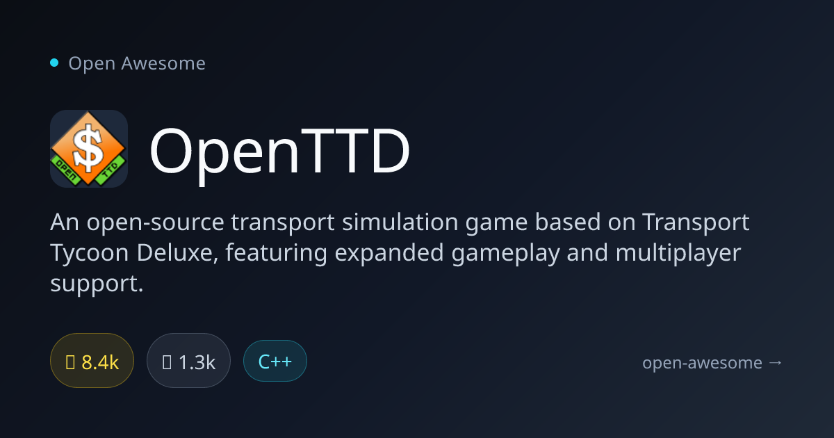 OpenTTD — Open Source Transport Simulation Game | Open Awesome