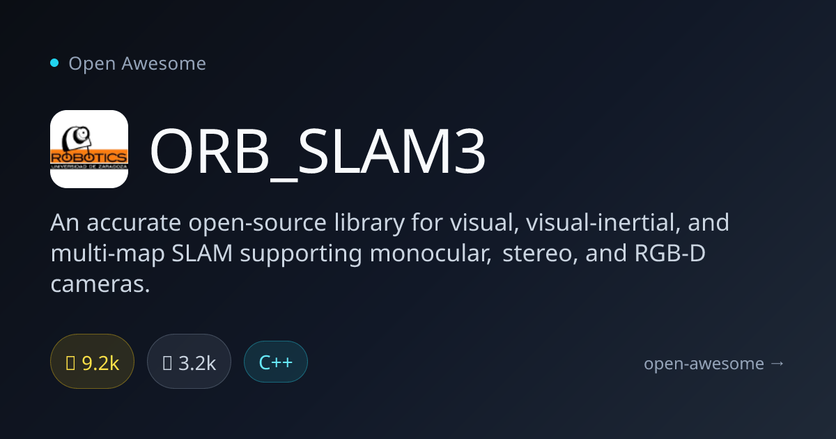 ORB_SLAM3 — Visual SLAM Library | Open Awesome
