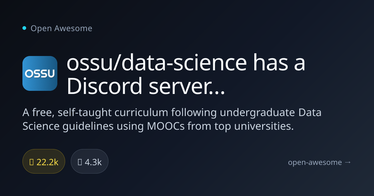 ossu/data-science has a Discord server and newsletter — Free Self ...