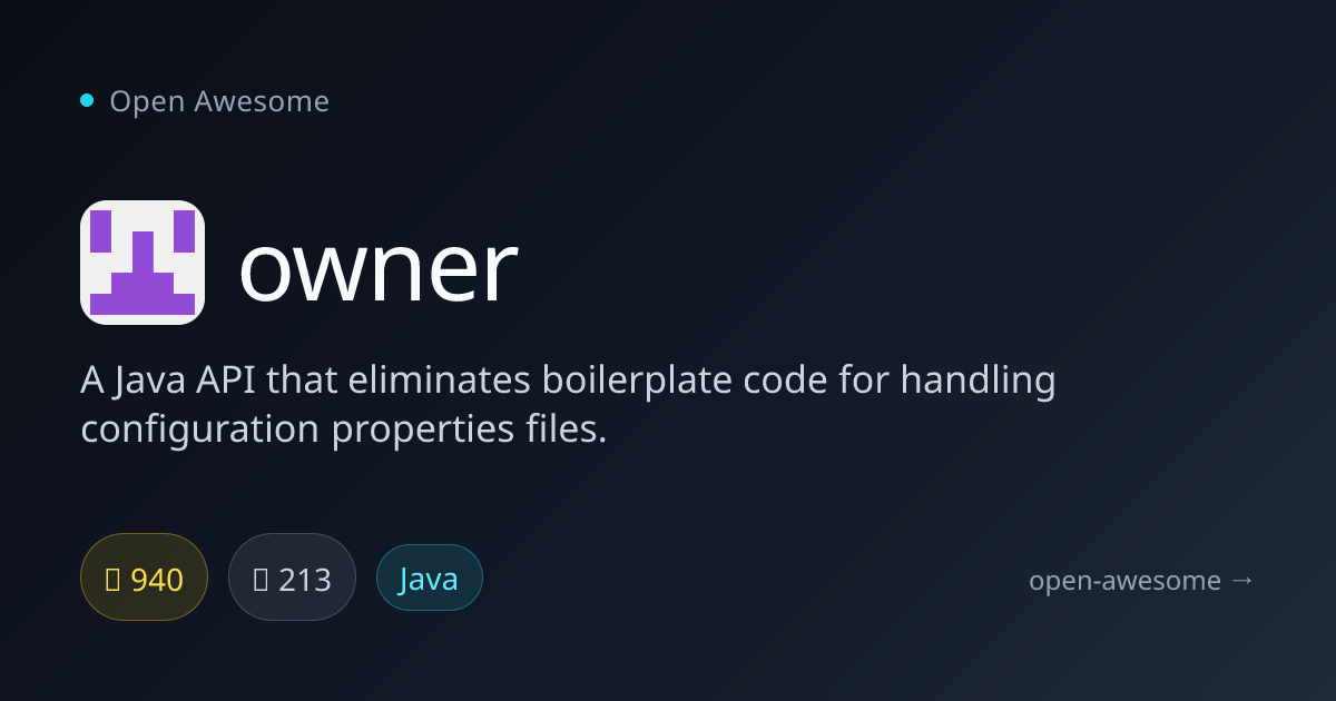 owner — Java Config Properties API | Open Awesome