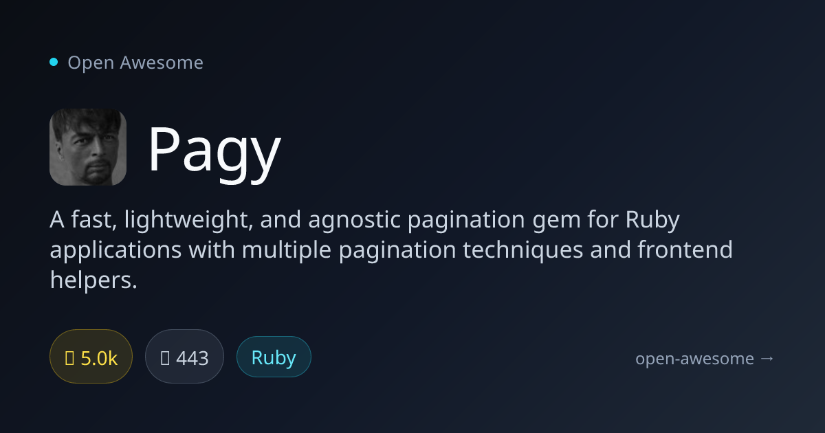 Pagy — Fast Lightweight Ruby Pagination Gem | Open Awesome
