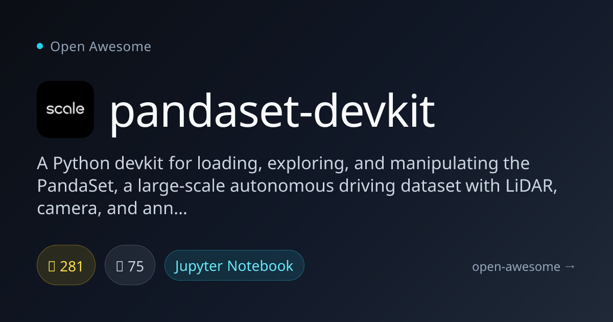 pandaset-devkit — Python DevKit for PandaSet | Open Awesome