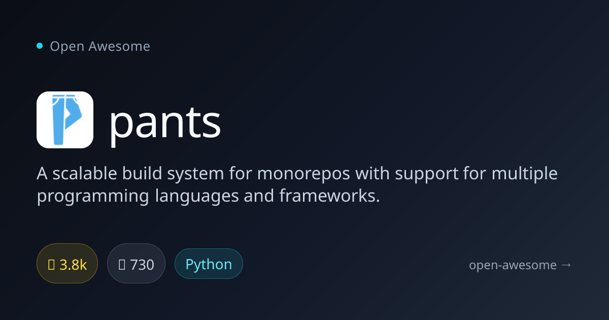 pants — Scalable Monorepo Build System | Open Awesome