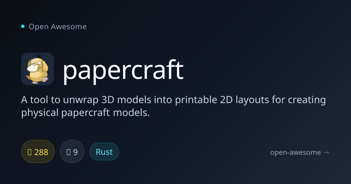 papercraft — 3D to 2D Unwrapping Tool | Open Awesome