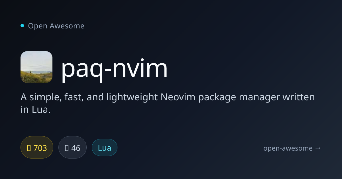 paq-nvim — Lightweight Neovim Package Manager | Open Awesome