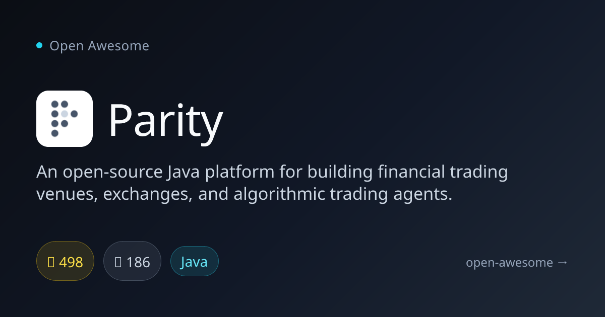 Parity — Java Financial Trading Platform | Open Awesome