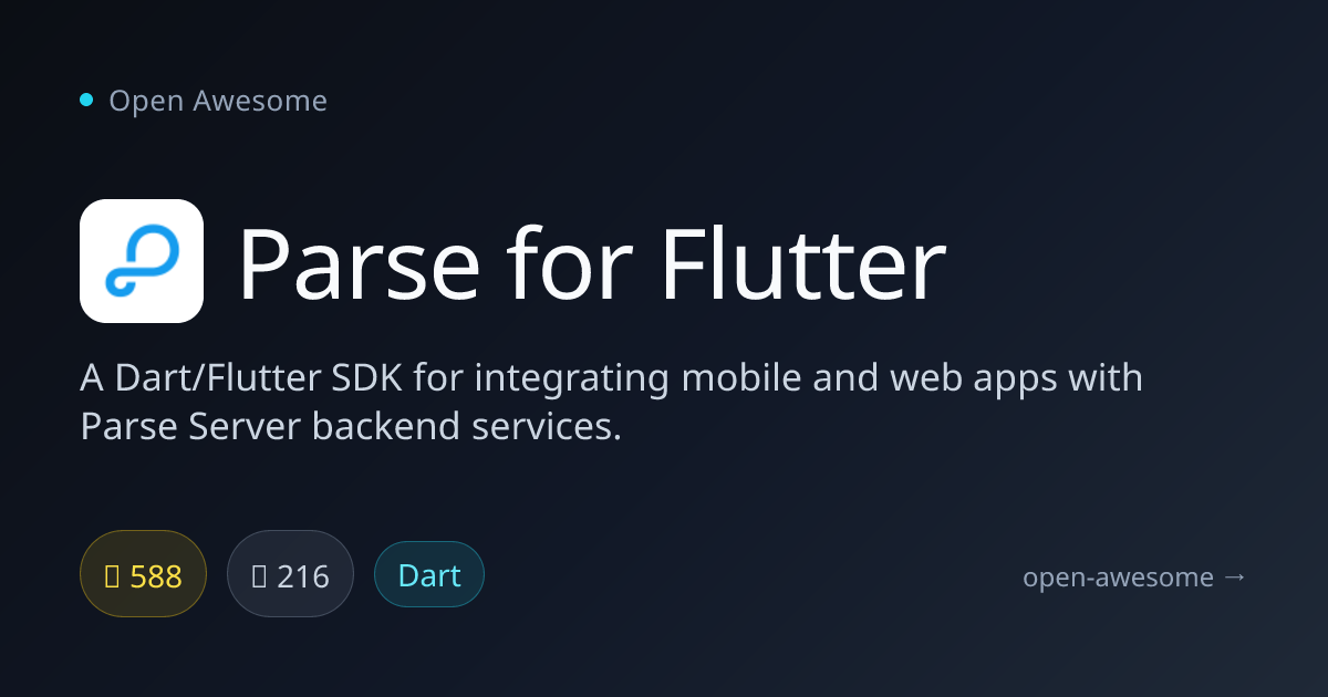 Parse for Flutter — Parse Server Flutter SDK | Open Awesome