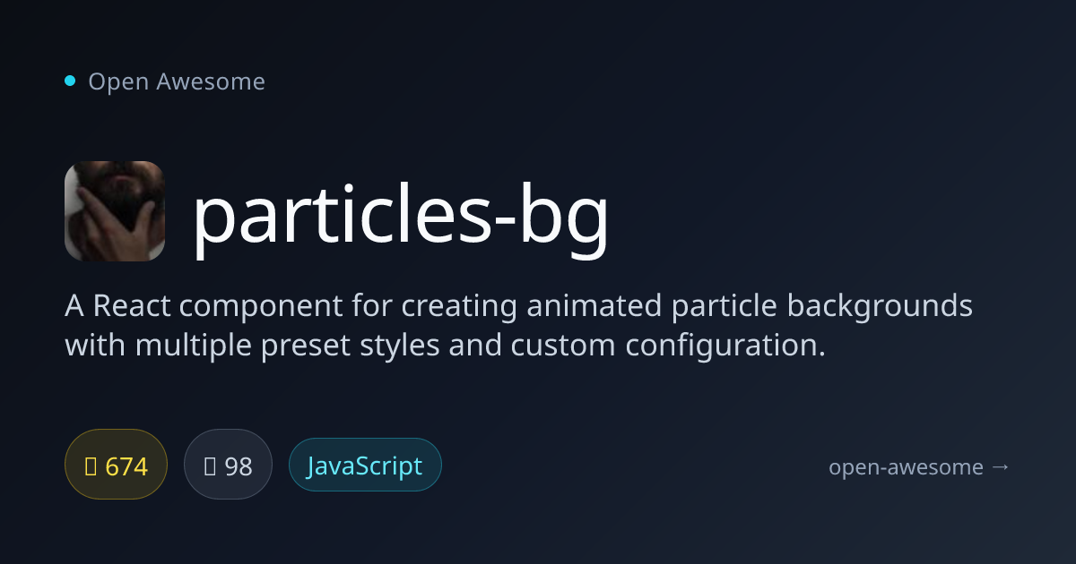 particles-bg — React Particle Background Component | Open Awesome