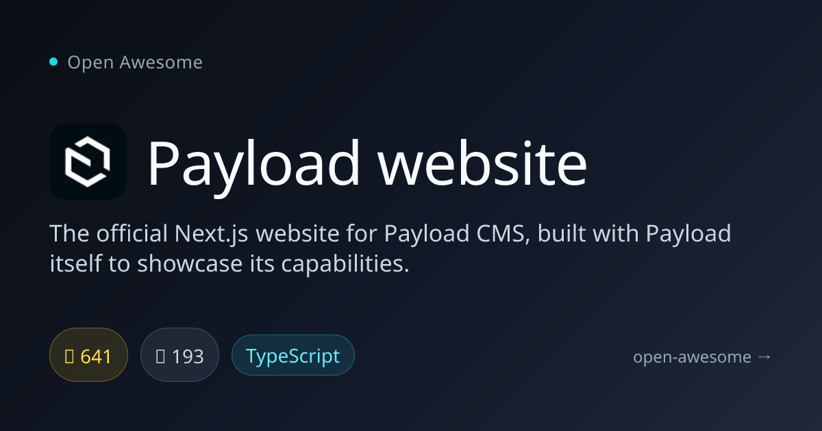 Payload website — Payload CMS Demo Website | Open Awesome