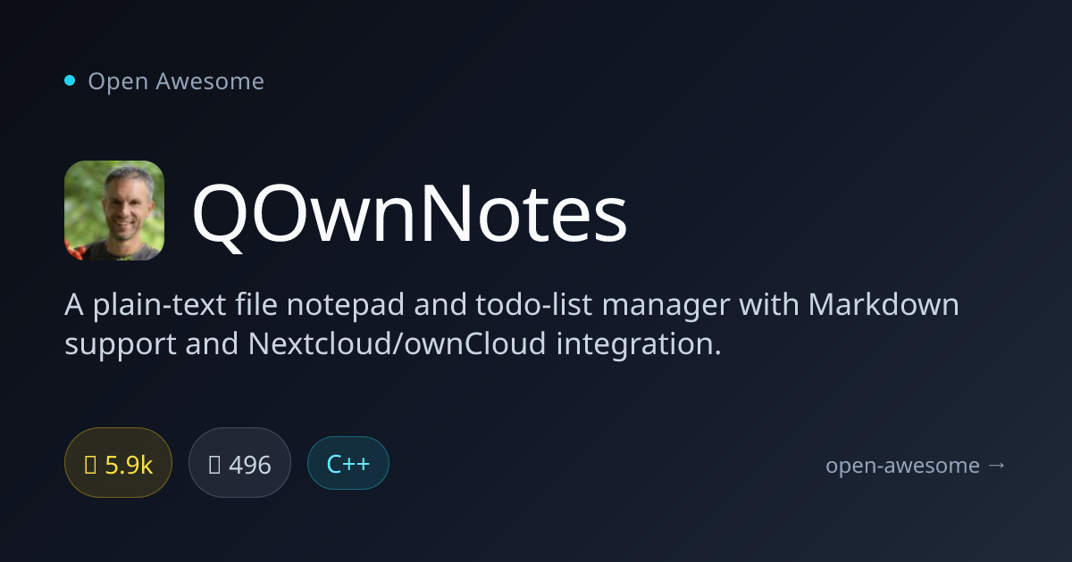 QOwnNotes — Plain-Text Notepad with Markdown | Open Awesome