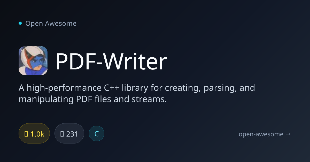 PDF-Writer — C++ PDF Creation Library | Open Awesome