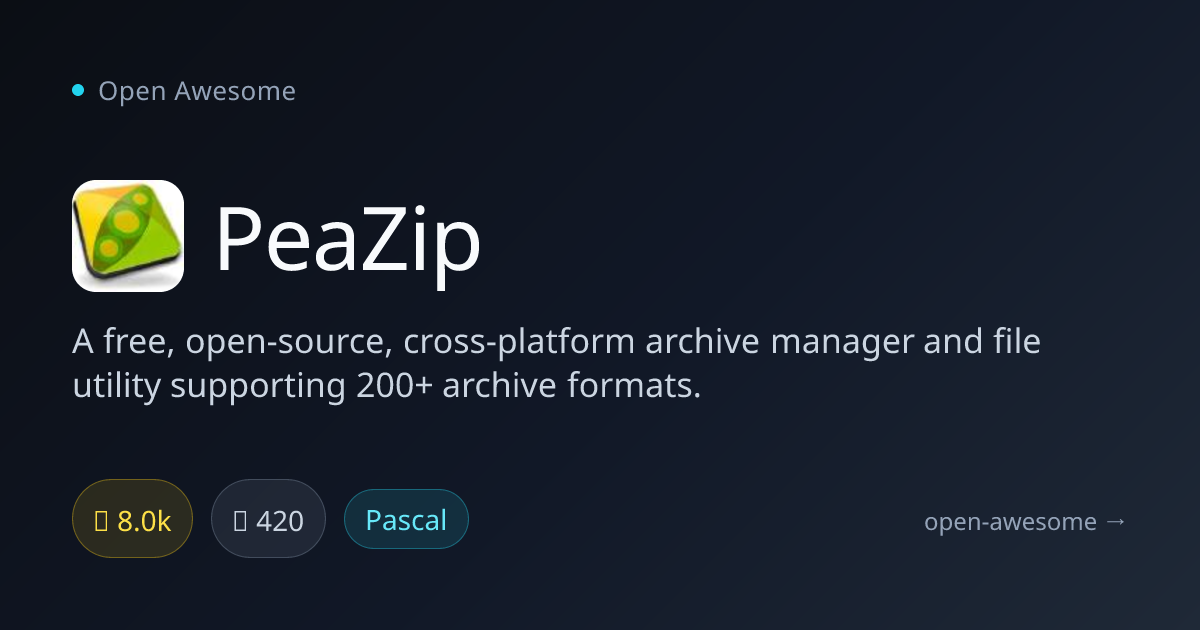PeaZip — Cross-Platform Archive Manager | Open Awesome