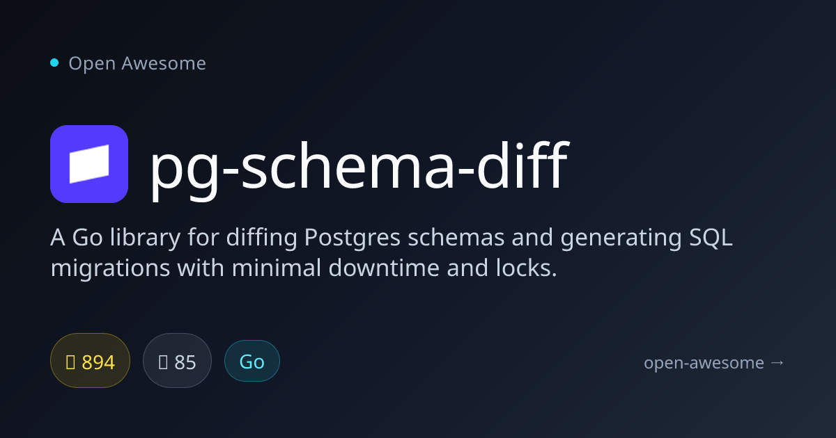 pg-schema-diff — Postgres Schema Diff & Migrations | Open Awesome