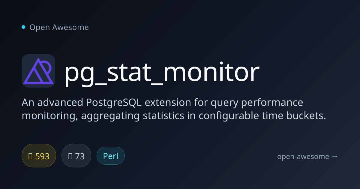 pg_stat_monitor — PostgreSQL Query Monitor | Open Awesome