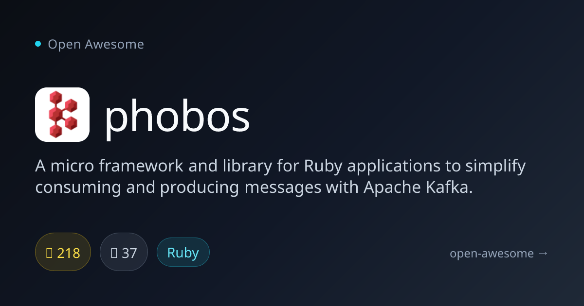 phobos — Ruby Kafka Micro Framework | Open Awesome