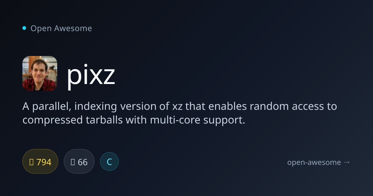 pixz — Parallel Indexing XZ Tool | Open Awesome