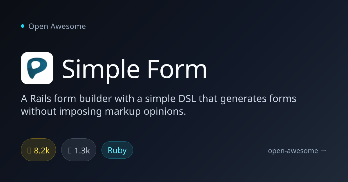 Simple Form — Rails Form Builder with DSL | Open Awesome