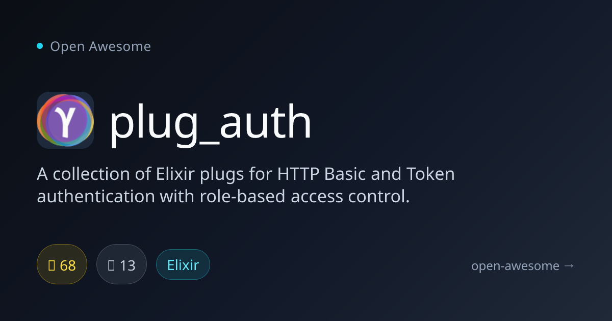 plug_auth — Elixir HTTP Auth Plugs | Open Awesome