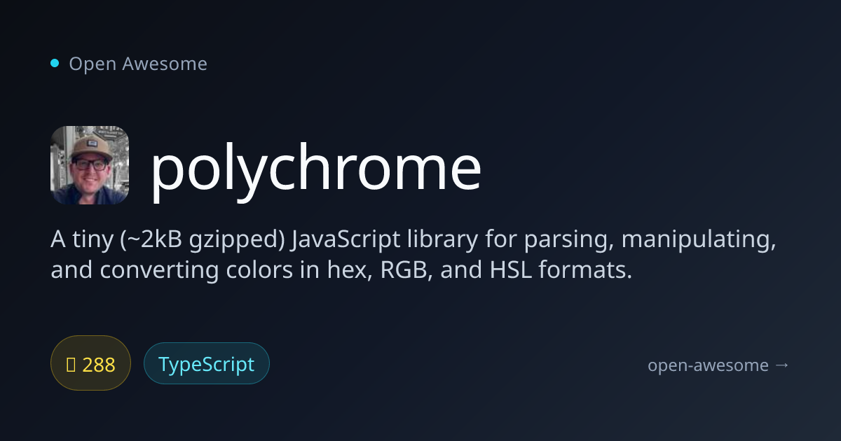 polychrome — Tiny JavaScript Color Library | Open Awesome