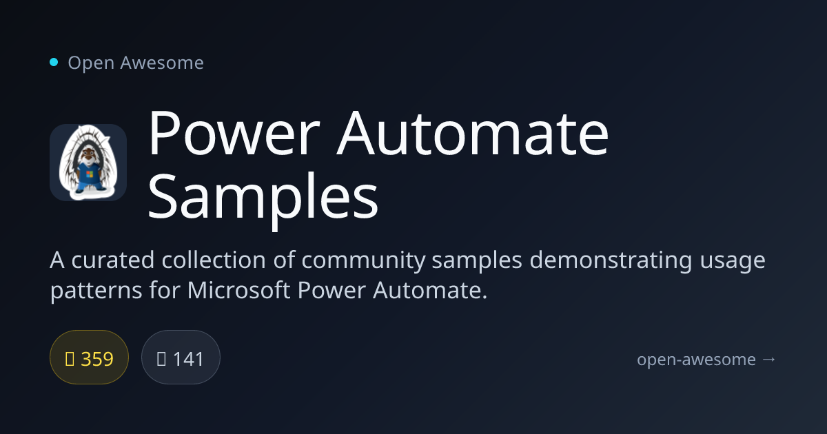 Power Automate Samples — Microsoft Power Automate Examples | Open Awesome