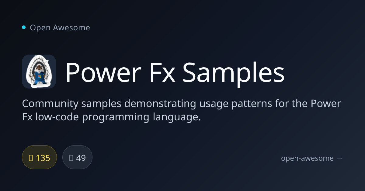 Power Fx Samples — Power Fx Language Samples | Open Awesome