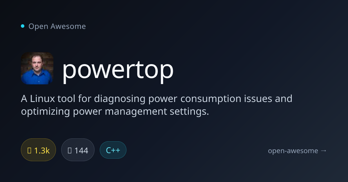 powertop — Linux Power Consumption Diagnostic Tool | Open Awesome