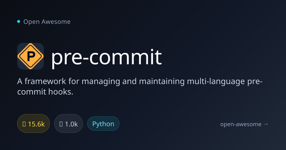 pre-commit — Multi-Language Pre-Commit Hooks | Open Awesome