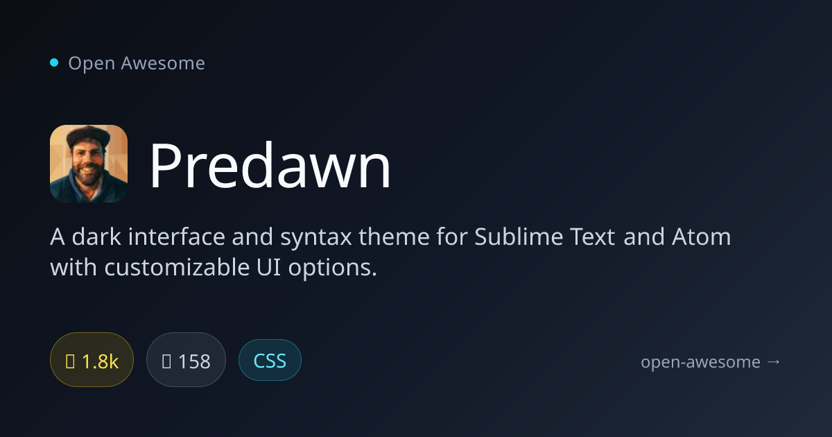 Predawn — Dark Theme for Sublime & Atom | Open Awesome