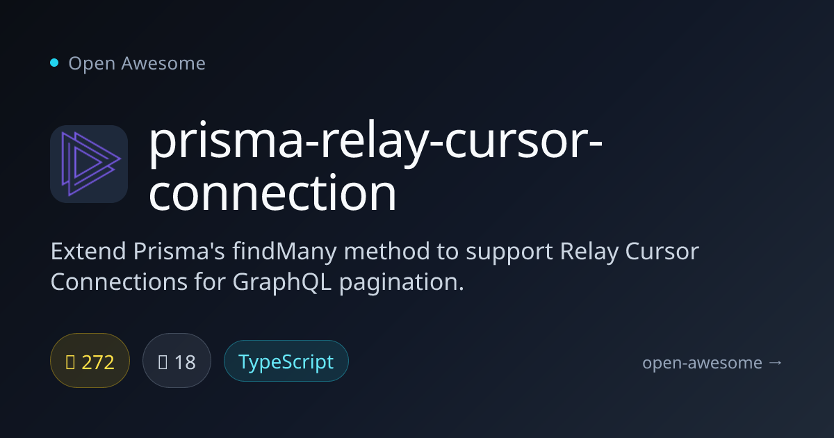 prisma-relay-cursor-connection — Prisma Relay Cursor Extension | Open ...