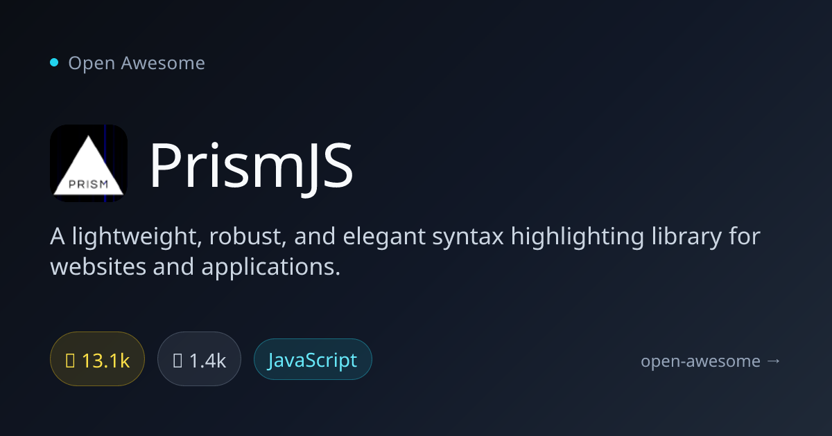 PrismJS — Lightweight Syntax Highlighter | Open Awesome
