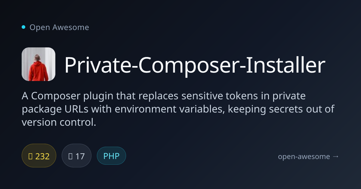 Private-Composer-Installer — Composer Private Package Plugin | Open Awesome