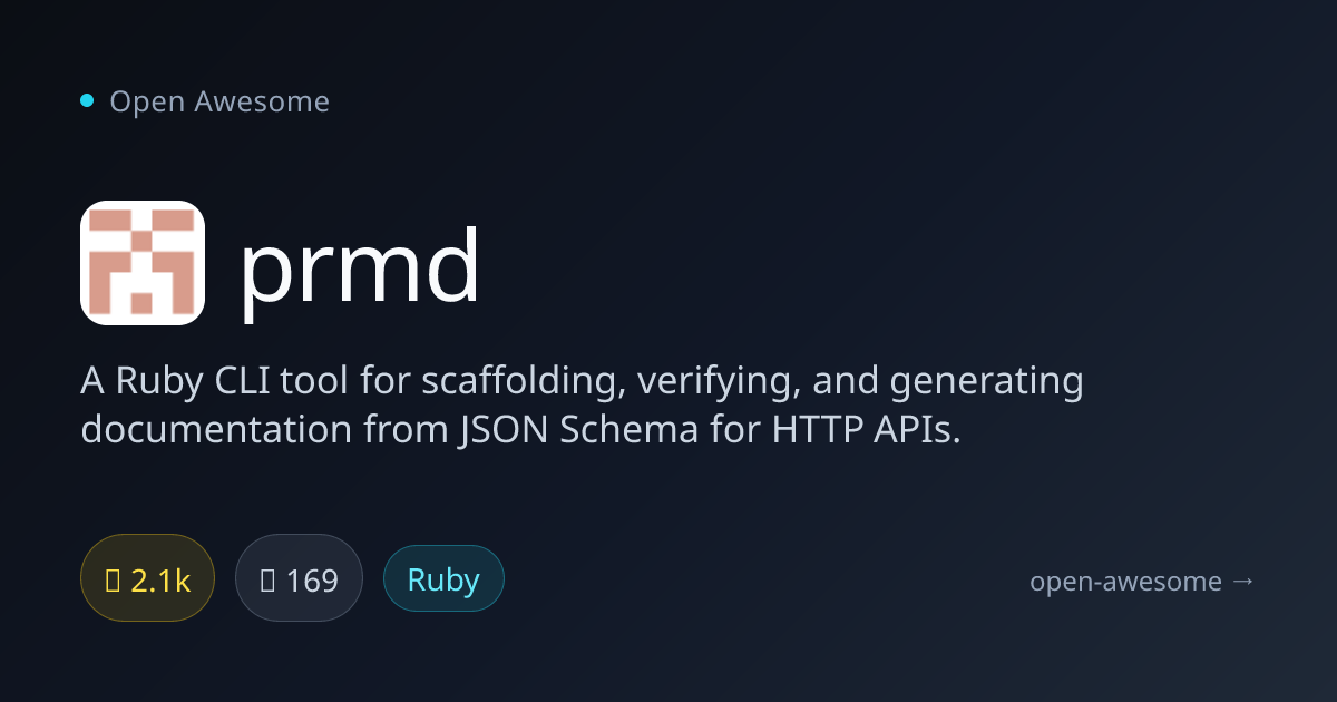 prmd — JSON Schema API Documentation Tool | Open Awesome