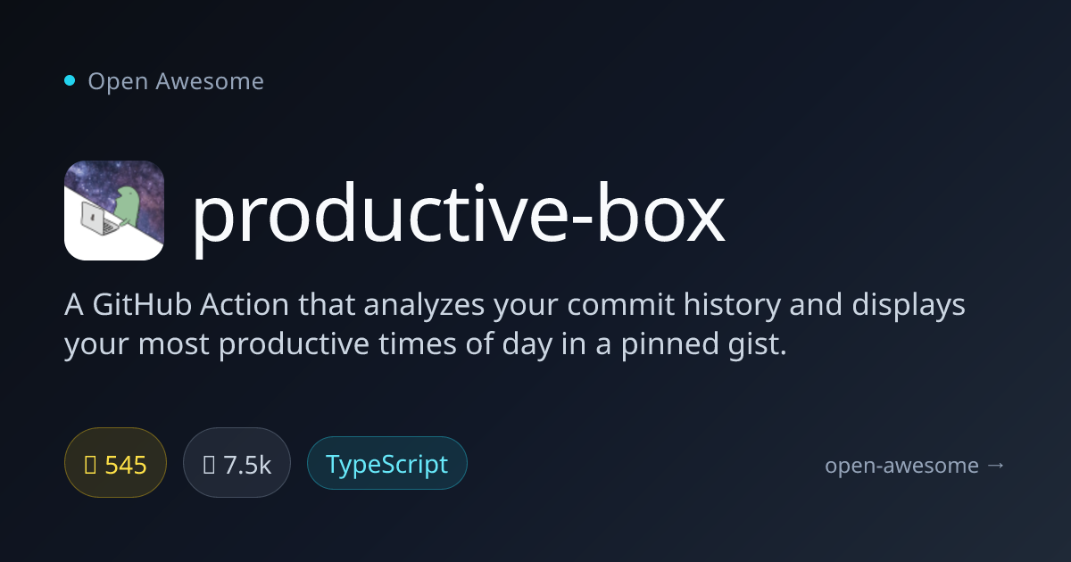 productive-box — GitHub Action for Commit Stats | Open Awesome