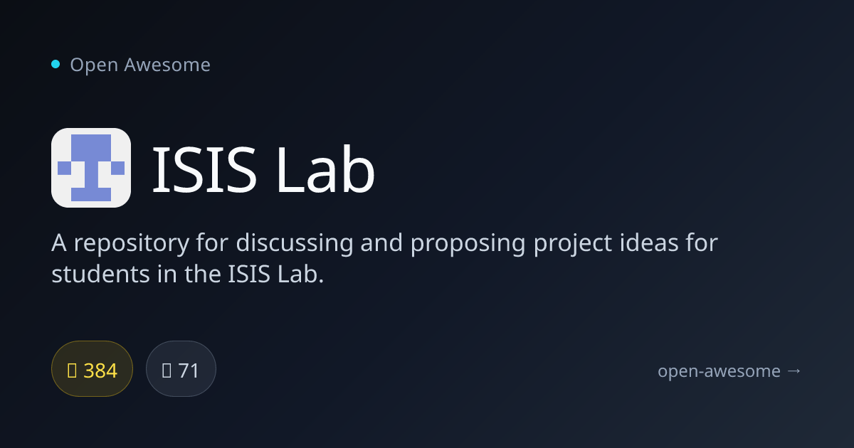 ISIS Lab — Student Project Idea Repository | Open Awesome