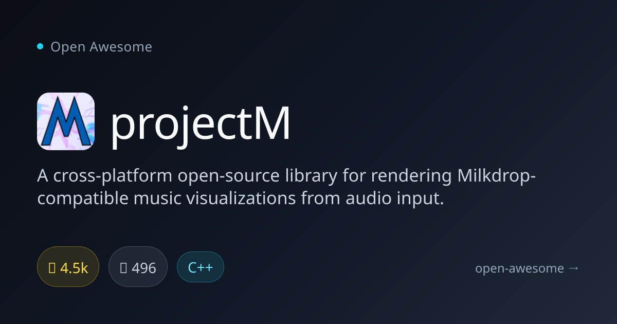 projectM — Cross-Platform Music Visualization Library | Open Awesome