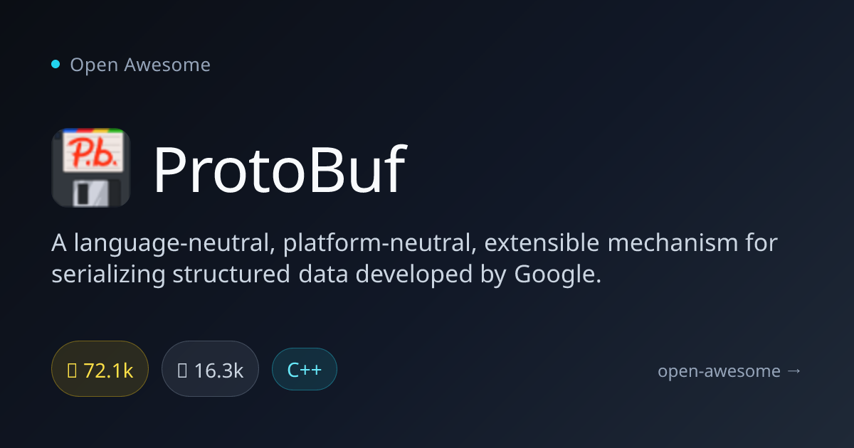 ProtoBuf — Language-Neutral Data Serialization | Open Awesome