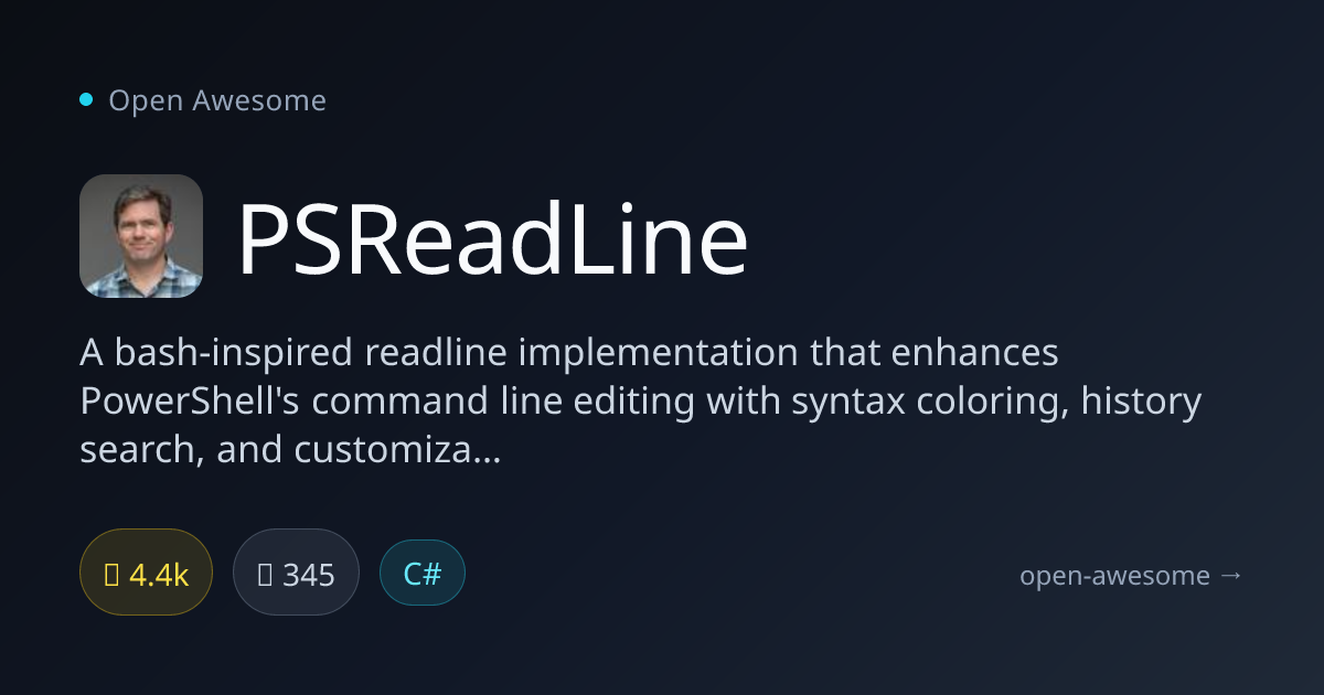 PSReadLine — Enhanced PowerShell Readline | Open Awesome