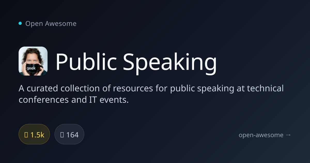 Public Speaking — Technical Speaking Resources | Open Awesome