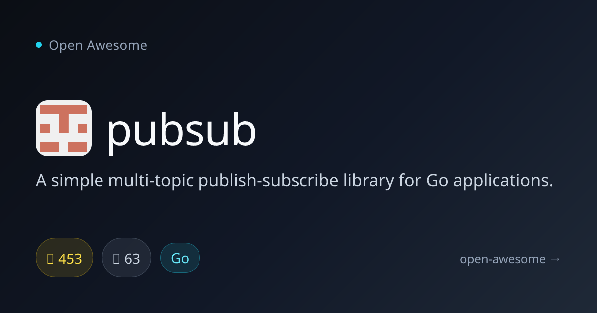 pubsub — Multi-Topic PubSub for Go | Open Awesome