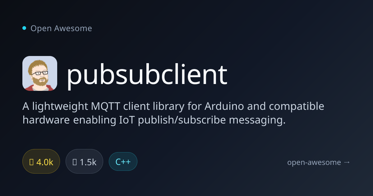 pubsubclient — Arduino MQTT Client Library | Open Awesome