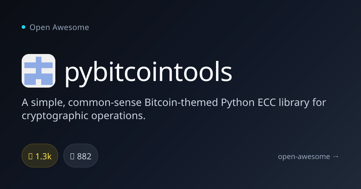 pybitcointools — Bitcoin Python ECC Library | Open Awesome