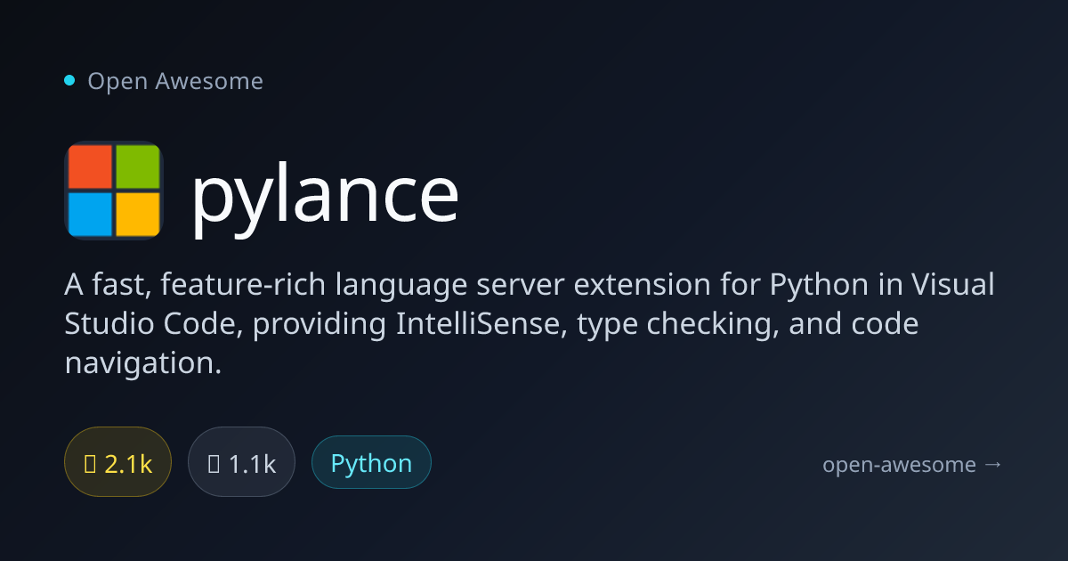 pylance — Python Language Server | Open Awesome