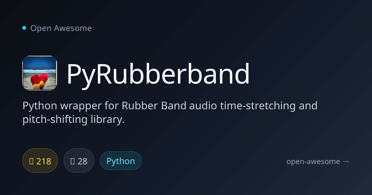PyRubberband — Python Audio Time-Stretching Wrapper | Open Awesome