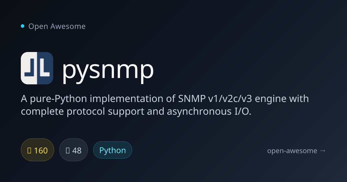 pysnmp — Pure Python SNMP Engine | Open Awesome
