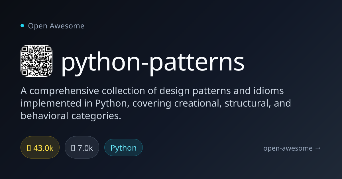 python-patterns — Python Design Patterns Collection | Open Awesome