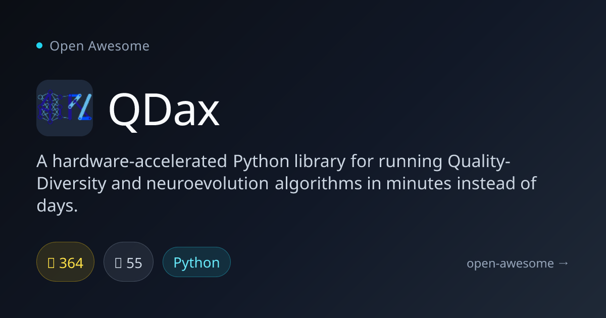 QDax — Quality-Diversity Python Library | Open Awesome
