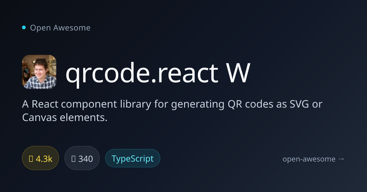 qrcode.react W — React QR Code Generator | Open Awesome