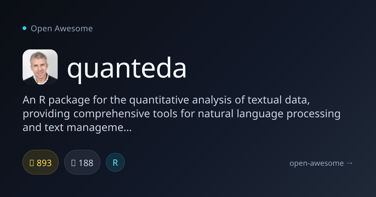 quanteda — R Text Analysis & NLP Package | Open Awesome